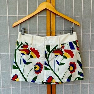 Alice + Olivia floral cotton miniskirt